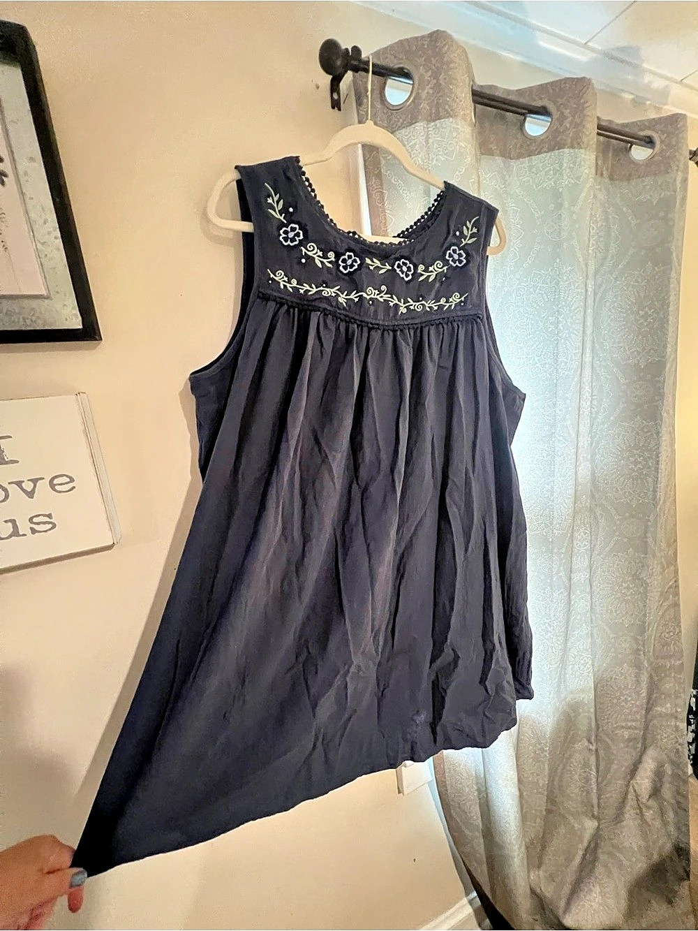 Embroidered Maxi Dress in Black Like New